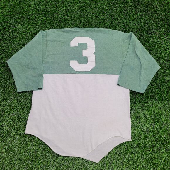 Vintage 80s Hyatt Henley Shirt Small 18x25 Two-Tone Crop USA - Picture 2 of 16